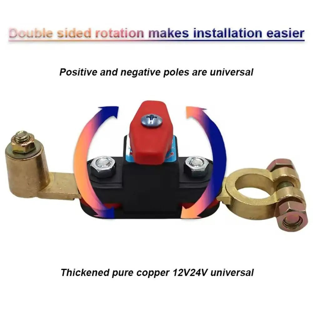 Universal Car Battery Disconnect Switch with Pure Copper Terminal – Safe Power Cut-Off for Vehicles