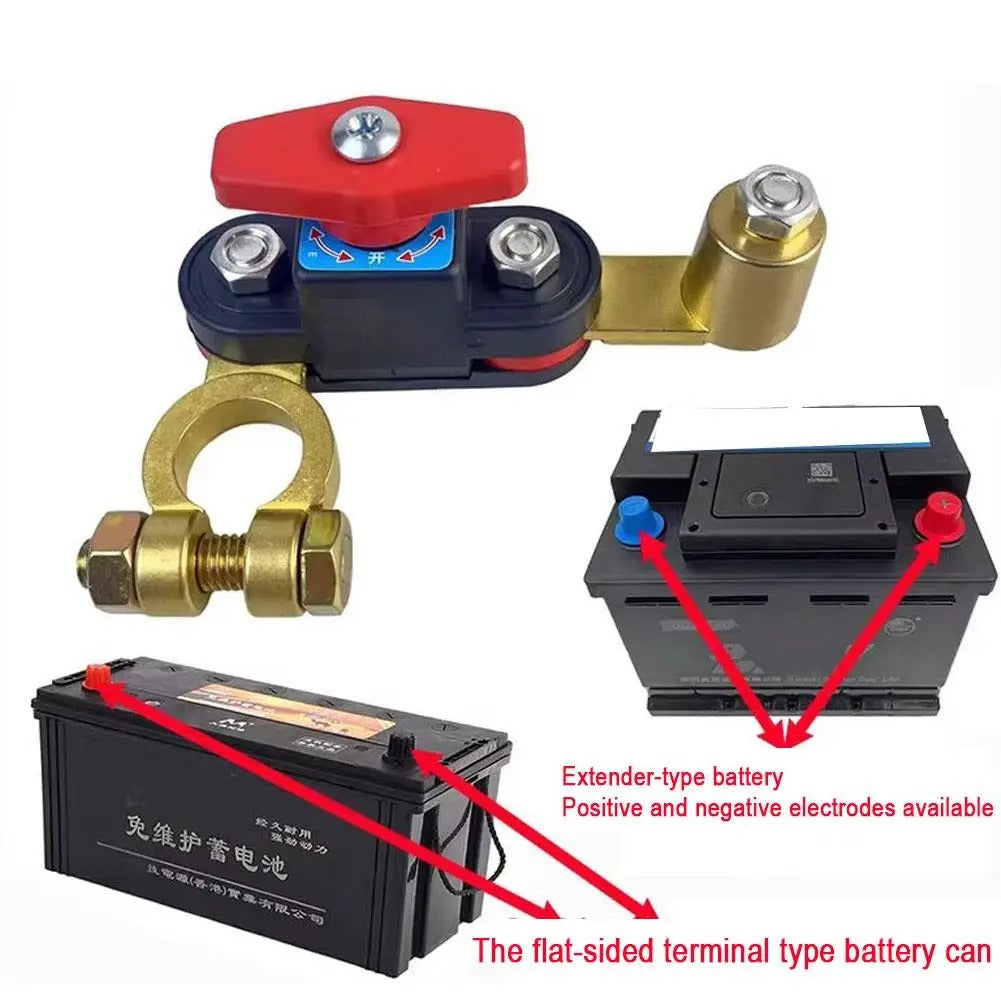 Universal Car Battery Disconnect Switch with Pure Copper Terminal – Safe Power Cut-Off for Vehicles